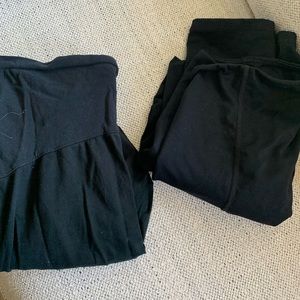 Bundle! 2 maternity leggings (over the belly)